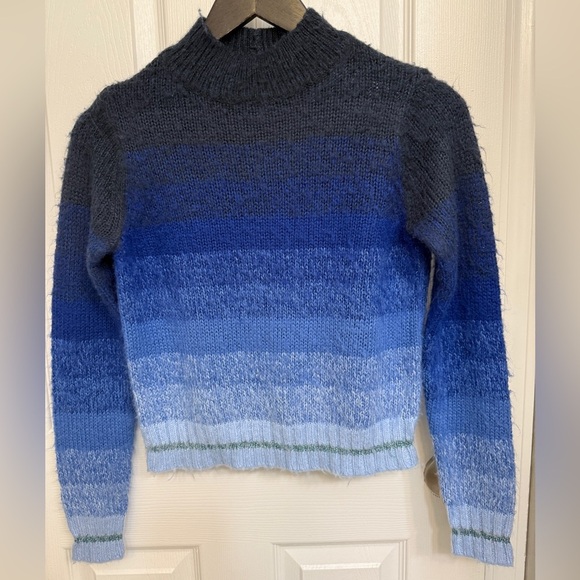 American Eagle Outfitters Sweaters - VINTAGE American Eagle Light Blue Acrylic Sweater Metallic Cropped Y2K 90s Vamp